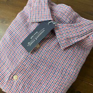 Vineyard Vines Mens XL Shirt Button Down Gingham Check Linen Long Sleeve‎ NWT